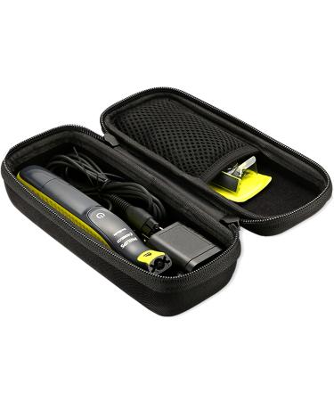 ProCase Hard Case for Philips Norelco OneBlade QP2520 QP2530 QP2620 QP2630, Travel Organizer Carrying Bag for Philips Norelco One Blade Hybrid Electric Trimmer and Shaver Father's Day Gift -Black