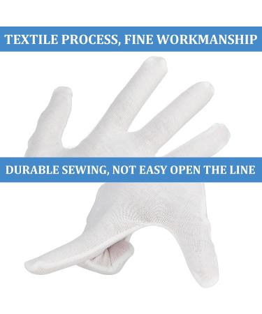 DSLQD Cotton Gloves 3 Pairs - White Moisturizing Eczema Gloves for Men and Women | Washable Hand Spa Gloves for Jewelry Inspection and Coin Handling | Size Medium - Buy Online on GoSupps.com