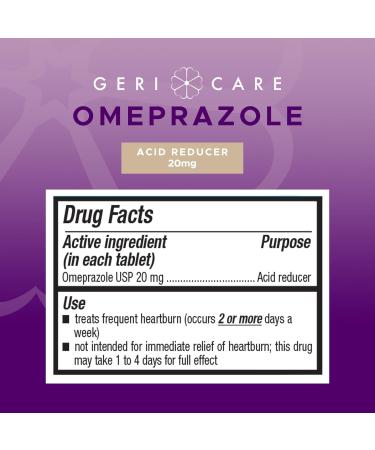 GeriCare Omeprazole Delayed Release Tablets 20mg Stomach Acid Reducer Pills for 24 Hour Heartburn Relief- Acid Reflux Medicine to Treat Frequent Heartburn- Anti-Acid Relief Tablets 42 Count (2 Pack) - Buy Online on GoSupps.com