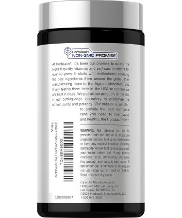 Horb ach Astaxanthin 12mg | with CoQ-10 & Turmeric | 60 Softgels | Premium Formula | Non-GMO Gluten Free Supplement - Buy Online on GoSupps.com