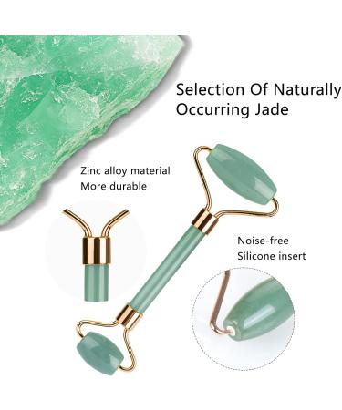 Face Massager Roller Jade Roller for Face Eyes Neck Facial Beauty Roller Skin Care Tools Face Roller Beauty Skincare Massager Tool Self Care Gift for Men Women (Jade Green) Green Roller - Buy Online on GoSupps.com