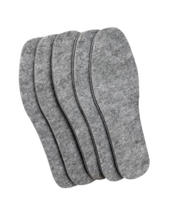 5 Pairs Thermal Wool Felt Insoles Thicken Warm Insole for Men Women Shoes Breathable Skin-Friendly Shoe Pad(39) 39 D