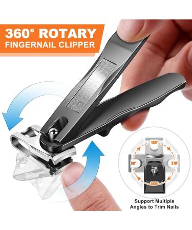DRMODE Heavy Duty Toenail Clippers for Seniors | Wide Opening 360 Rotary Anti-Splash Clippers for Thick & Ingrown Nails | Best Toenail Care Tool for Men & Women - Buy Online on GoSupps.com