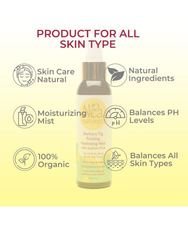 Barbary Fig Firming Facial Mist Spray - Hydrating Sodium PCA Moisturizer for Glowing Skin | 4 Fl Oz - All Skin Types - Buy Online on GoSupps.com