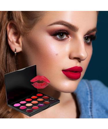 Palette de Brillants L vres - 15 Teintes Longue Dur e | Rouge L vres Mat et Gloss Waterproof Hydratant | Maquillage Pigment pour Soir e F te Halloween Kit Cosm tique Polyvalent et Professionn - Buy Online on GoSupps.com