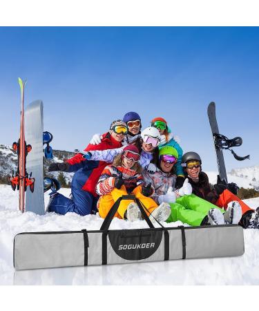 SOGUKOER 185CM Ski Bag Padded Snowboard Bag | Water-Resistant & Durable | Compression Straps | Adjustable Length | for Snow & Air Travel - Buy Online on GoSupps.com