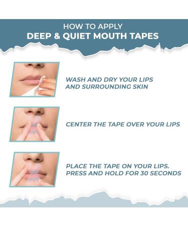 Deep & Quiet Antisnoring Mouth Tapes 60ct - Gentle Strips for Reduced Snoring, Better Sleep & Improved Nose Breathing - Buy Online on GoSupps.com