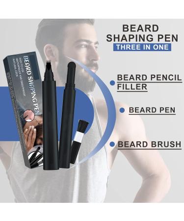 Black Beard Pencil Filler for Men - Waterproof & Sweatproof Beard Pen Kit - Define, Shape, and Enhance Beard Styling - Long-lasting Coverage and Thickener - Buy Online on GoSupps.com