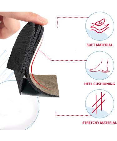 Adjustable Heel Lift Cushions - Height Increase Insoles for Pain Relief & Leg Discrepancies | Men's 10-12 & Women's 11-14 - Buy Online on GoSupps.com