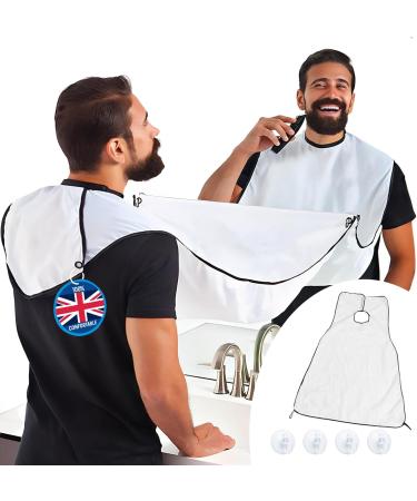 nedit Beard Bib Beard Trimmer Catcher - Shaving Bib Apron with 2 Suctions (+2 Additional) Grooming Accessory Nylon Beard Trimming Gift for Men - Buy Online on GoSupps.com