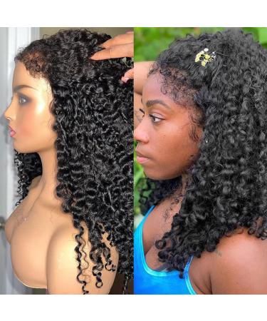 Kinky Curly Lace Front Human Hair Wig 16 | Youleas 180% Density 13x4 HD Lace Frontal Wig - Buy Online on GoSupps.com