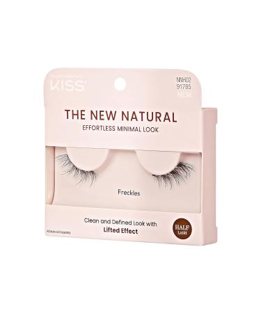 KISS The New Natural False Eyelashes - 12mm Contact Lens Friendly Easy to Apply & Reusable Strip Lashes for Perfect Freckles - Buy Online on GoSupps.com
