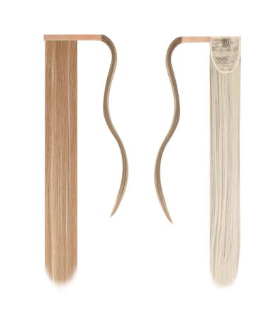 JJstar 70 cm Long Straight Ponytail Hairpiece - Synthetic Hair Extensions for Women & Girls (Dirty Blonde) - International Shipping Available - Buy Online on GoSupps.com