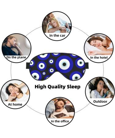 Blue Evil Eye Sleep Mask - Adjustable Soft Breathable Eye Cover for Men & Women | Pattern-122 | International Shipping - Buy Online on GoSupps.com