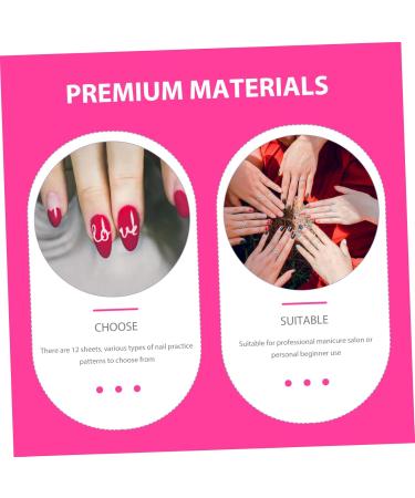 FRCOLOR 36 Sheets Coloring Exercise Book Nail Practice Book Acrylic Nail Practice Mat Nail Art Stamps Stencil Nail Supplies for Nail Techs Nail Art Tools Training Card Paper Manicure White - Buy Online on GoSupps.com