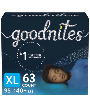 Goodnites Nighttime Bedwetting Underwear Boys' XL (95-140 lb.) 63 Ct - Buy Online on GoSupps.com