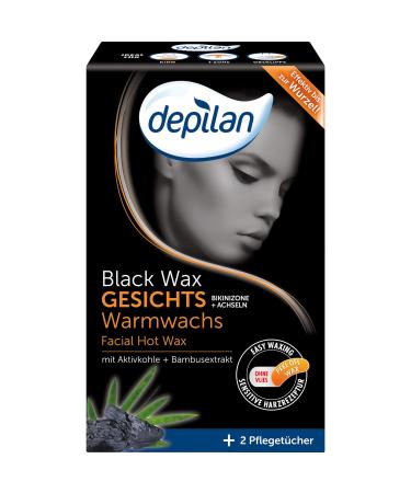 Depilan black wax warm wax for face bikinizone armpits easy waxing without fleece peeloff wax stubble -free hair removal black