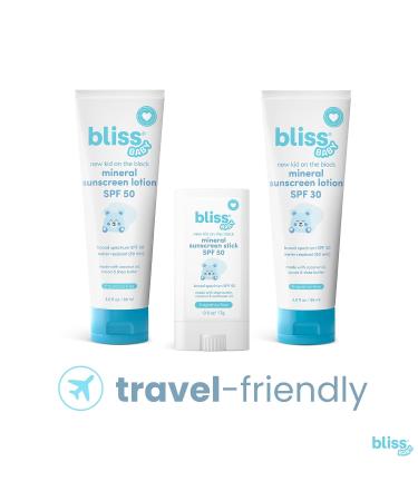 Bliss Baby Sunscreen Premium SPF 50 Sunscreen Mineral Lotion Natural Zinc Oxide Hypoallergenic Non-toxic Water-Resistant Vegan Sensitive Skin - For Babies Toddlers Kids & Whole Family - Buy Online on GoSupps.com