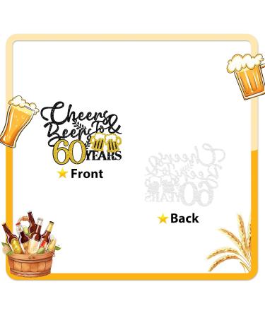 Cheers & Beers to 60 Years Cake Topper Gold&Black Glitter Happy 60th Birthday Cake Topper for Men Women Beer Sign Cake Decor Sixty Years Old Birthday/60th Anniversary Party Decoration - Buy Online on GoSupps.com