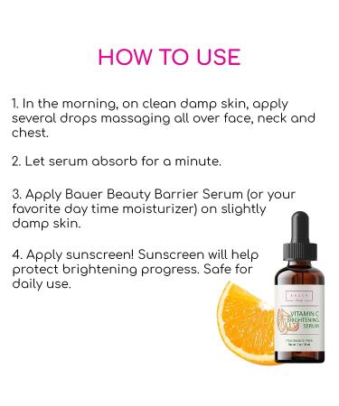 Bauer Beauty Vitamin C Face Serum | Brighten Skin, Reduce Wrinkles, Anti-Aging Repair - Buy Online on GoSupps.com