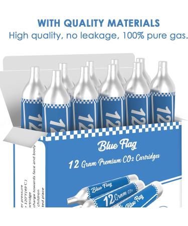 BLUE FLAG 12-Gram CO2 Cartridges - 10 Pack for Pellet, BB, and Airsoft Guns - Buy Online on GoSupps.com