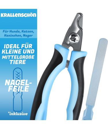 Bluepet Krallensch n Professional Claw Scissors for Small Dogs & Cats - Ergonomic Angled Head with Nail File | Ideal for Small to Medium Claws - Buy Online on GoSupps.com