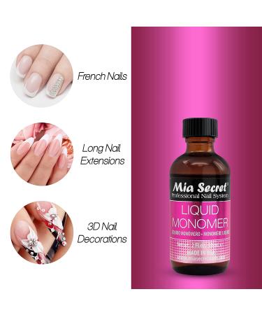 Mia Secret 2 oz Professional Acrylic Nail Liquid - EMA Monomer for Acrylic Powder - Buy Online on GoSupps.com