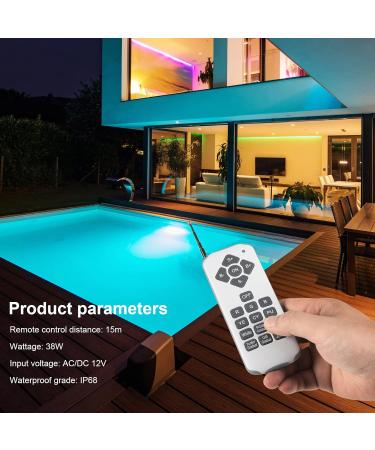 Kingwen 38W RGBW LED Pool Lighting - Waterproof Underwater Lamps with Remote Control | IP68 12V AC/DC - Buy Online on GoSupps.com