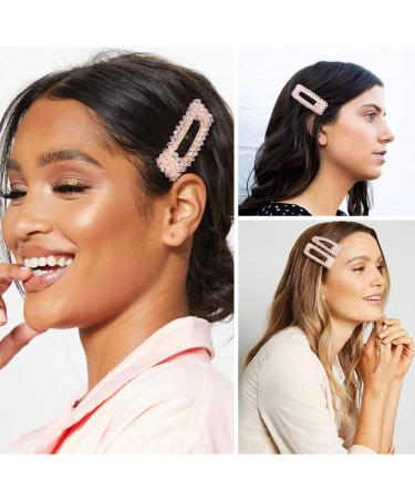 Pink Crystal Facet Pearl Hair Clip - Rhinestone Hairpin Barrette for Women - Fashion Wedding Accessories - Great Gift for Her - Buy Online on GoSupps.com