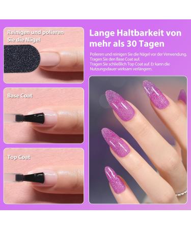 Mogray Poly Nails Gel Starter Set - 60ml Violet Glitter Builder Acrylic Gel for DIY Nail Design - Buy Online on GoSupps.com