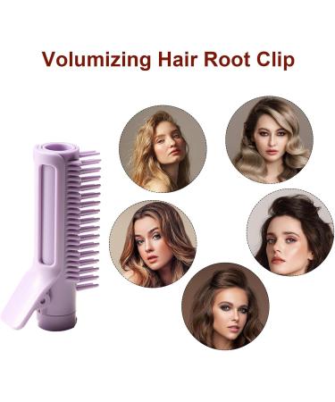 Quzente Volume Hair | Styling Hair Curling Tool | Curling Make Up Brush Roller Tool Curlers on Top of Head 2-in-1 Retractable Styling Comb Wavy Hair Products for Hair Salon Purple - Buy Online on GoSupps.com