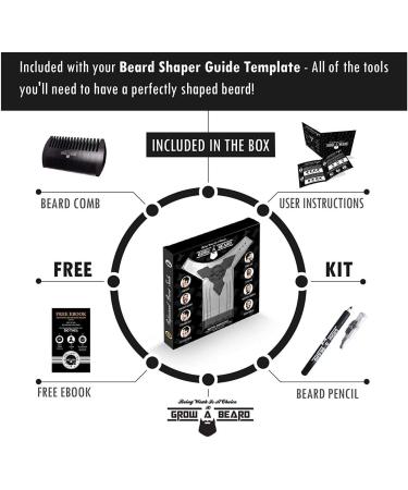 Beard Shaper Tool for Men - Stylish Beard Lineup Guide with Dual Action Comb and Barber Pencil Liner - Buy Online on GoSupps.com