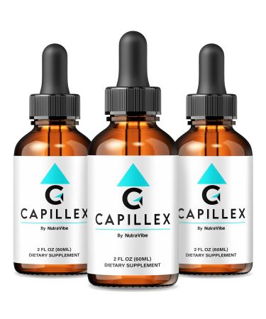 (3 Pack) Capillex Drops Daily Hair & Scalp Support Inspired by Guava Leaf with a Clean Premium Liquid Formula to Help Support Healthy-Looking Hair Growth Just Few Easy Drops a Day (90 Servings)