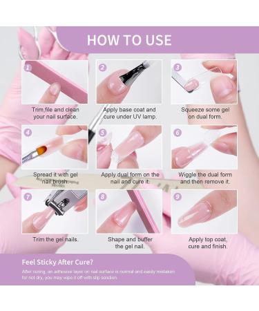 X&D Gel Nail Polish Kit with Polygel Quick Dry Clear Extension - 5 Colors, Dual Forms, Brush, File Set - 8 pcs - Buy Online on GoSupps.com