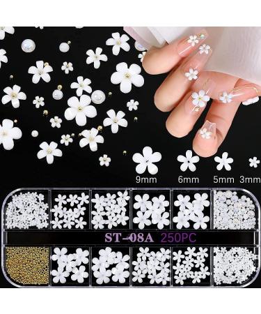 Women Charming Imitation Pearl DIY Accessories Tool Alloy Nail Art 3D Shell Flower Nail Decoration - Buy Online on GoSupps.com