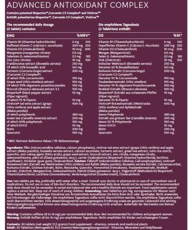  Perfect Health Perfect Health Antioxidant Resveratrol 100mg - Curcumin C3 Complex & Bioperine - For Heart Skin and Joints - Vinitrox & Green Tea - 30 Vegetarian Tablets - Buy Online on GoSupps.com