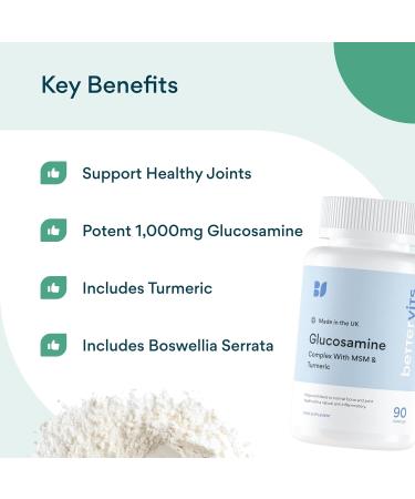 BetterVits Glucosamine Complex Capsules - Powerful Joint Support with Chondroitin, MSM, Turmeric - Reduce Inflammation and Improve Mobility - Buy Online on GoSupps.com