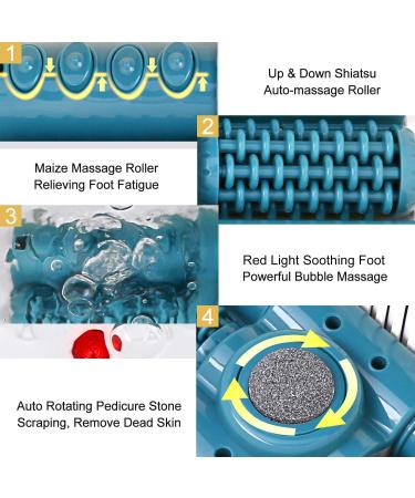 ACEVIVI Foot Bath Spa with Heat, Massage Rollers, Pumice Stone - Adjustable Time & Temp | Blue - Buy Online on GoSupps.com