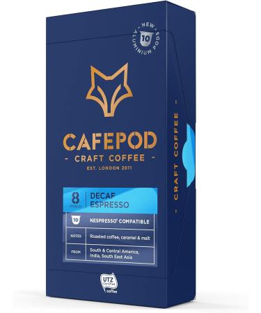CafePod Craft Coffee Nespresso Compatible Aluminium Pods - UTZ Certified (Decaf x 10 Pods) - Buy Online on GoSupps.com