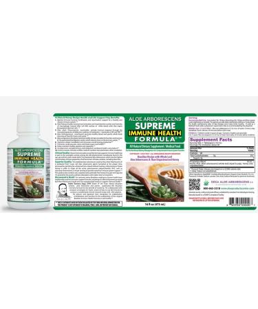 Aloe Arborescens - Supreme Immune Health Formula - for Healthy Immune System Function - Aloe Juice + Honey (6 Pack) - Buy Online on GoSupps.com