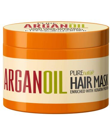 PURE NATURE LUX SPA Moroccan Argan Oil Hair Mask Sulfate Free - Deep Conditioner Treatment for Dry Damaged Hair - Split End Moisturizer  Hydrating Product