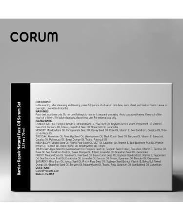 Corum Barrier Repair Face Oil Serum Set 7 All-Natural Botanical Blends | Lightweight Nourishing Moisturizer (2.3 oz) Shop Internationally - Buy Online on GoSupps.com