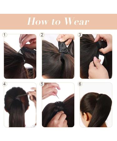 Yamel Ponytail Extension Dark Blonde Highlights Long Straight 28 Inch Wrap Around Fake Ponytail Synthetic Hair Extensions Clip in Ponytail Hairpiece for Women Dark Blonde Highlights 28 Inch (Pack of 1) - Buy Online on GoSupps.com