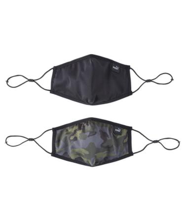 PUMA Mouth Nose Mask 2 Pack Unisex Face Mask Forest Night Camo One Size
