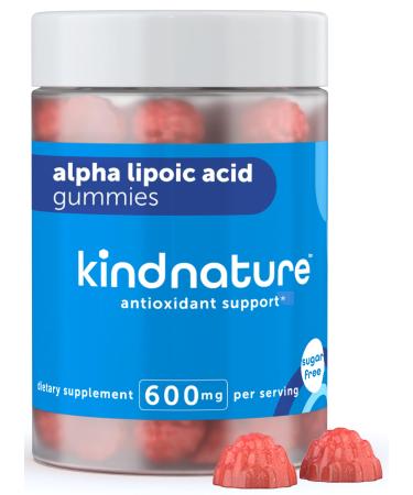 Kind Nature Alpha Lipoic Acid Gummies - Vegan Sugar-Free Low Calorie 600 mg ALA Supplement - Pure ALA Alpha Lipoic Acid 600mg for Antioxidant Support