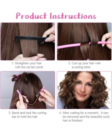 AOOWU 20 Pcs Flexi Rods for Hair Heatless Hair Rollers Bendy Foam Curler Rollers for Short Medium Long Hair Twist-flex Rods Set Heatless Hair Rollers for Sleeping Hairstyle DIY Home Hair Salon 10 pcs Pink + 10 pcs Blue - Buy Online on GoSupps.com