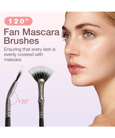 YOXIER Eyebrow Brush Lash Fan Mascara Brushes 2024 New Mascara Fan Brush Makeup Brush Eye Lashes Makeup Tools Eyelash Brush Makeup Tool for Upper Lower Eye Lash Black - Buy Online on GoSupps.com