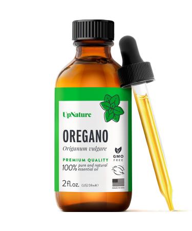 UpNature Oregano Essential Oil - 100% Natural & Pure ,Undiluted, Premium Quality Aromatherapy Oil of Oregano Liquid - Supports Healthy System, Skin & Nails, Digestion & Respiratory Relief, 2oz Oregano 2 Fl Oz (Pack of 1)