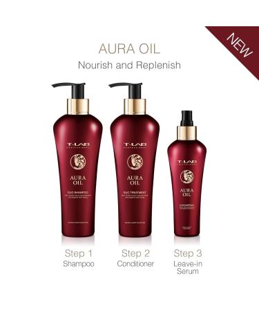 T-LAB PROFESSIONAL Aura Oil Duo Treatment - Silky Manageable and Shiny Hair | Deep Nourishment for Damaged Hair 10.14 Fl Oz - International Shipping Available - Buy Online on GoSupps.com