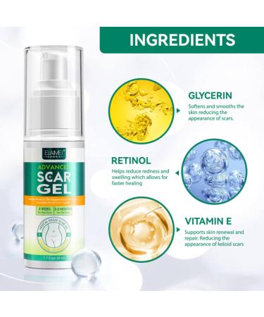 Advance Scar Gel Cream - Total Scar Reduction for Face, Body, Surgery & Scars - New & Old - Buy Online on GoSupps.com